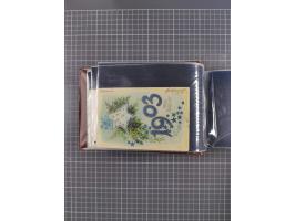 Glückwunschkarten Neujahr: 1900/14, Album mit 110 Lithos zum Thema Jahreszahlen", davon sind 104 St. geprägt