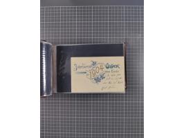 Glückwunschkarten Neujahr: 1900/14, Album mit 110 Lithos zum Thema Jahreszahlen", davon sind 104 St. geprägt