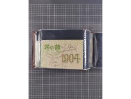 Glückwunschkarten Neujahr: 1900/14, Album mit 110 Lithos zum Thema Jahreszahlen", davon sind 104 St. geprägt