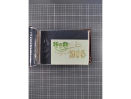 Glückwunschkarten Neujahr: 1900/14, Album mit 110 Lithos zum Thema Jahreszahlen", davon sind 104 St. geprägt