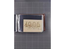 Glückwunschkarten Neujahr: 1900/14, Album mit 110 Lithos zum Thema Jahreszahlen", davon sind 104 St. geprägt