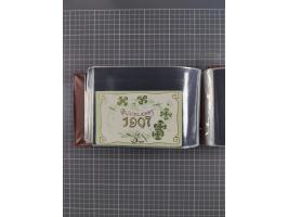 Glückwunschkarten Neujahr: 1900/14, Album mit 110 Lithos zum Thema Jahreszahlen", davon sind 104 St. geprägt