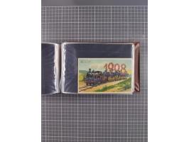 Glückwunschkarten Neujahr: 1900/14, Album mit 110 Lithos zum Thema Jahreszahlen", davon sind 104 St. geprägt