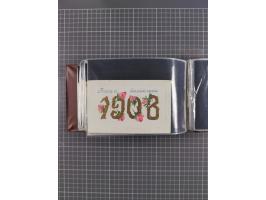 Glückwunschkarten Neujahr: 1900/14, Album mit 110 Lithos zum Thema Jahreszahlen", davon sind 104 St. geprägt