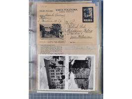 1933/45, KZ-Post. Album mit 12 KZ-Postbelegen von zehn verschiedenen Konzentrationslagern: Auschwitz, Buchenwald, Dachau, Flo