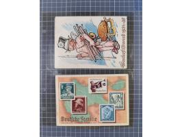 1933/45, Propaganda, Album mit 332 Propagandakarten: 275 Ansichtskarten mit etlichen besseren Stücken (1 Repro), 12 Gedenkblä