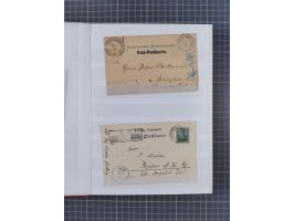 1898/1906(ca.), Album mit 35 Briefen, Karten, Ansichtskarten, Ganzsachen und Feldpostbelegen, mit 7 x Marineschiffspost, dabe