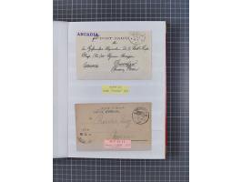 1898/1906(ca.), Album mit 35 Briefen, Karten, Ansichtskarten, Ganzsachen und Feldpostbelegen, mit 7 x Marineschiffspost, dabe