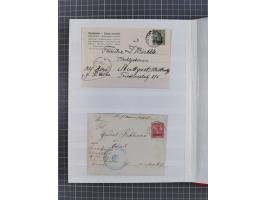1898/1906(ca.), Album mit 35 Briefen, Karten, Ansichtskarten, Ganzsachen und Feldpostbelegen, mit 7 x Marineschiffspost, dabe