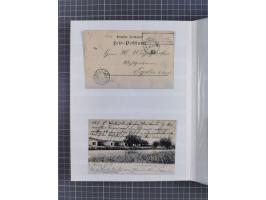 1898/1906(ca.), Album mit 35 Briefen, Karten, Ansichtskarten, Ganzsachen und Feldpostbelegen, mit 7 x Marineschiffspost, dabe