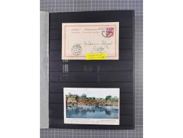1898/1906(ca.), Briefalbum mit 26 Briefen, viele Ansichtskarten und Ganzsachen, dabei etliche bessere Belege u.a. Seepostbrie