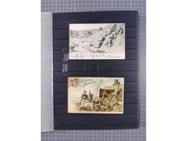 1898/1906(ca.), Briefalbum mit 26 Briefen, viele Ansichtskarten und Ganzsachen, dabei etliche bessere Belege u.a. Seepostbrie