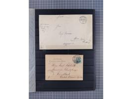 1898/1906(ca.), Briefalbum mit 26 Briefen, viele Ansichtskarten und Ganzsachen, dabei etliche bessere Belege u.a. Seepostbrie