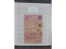 1916/23, interessante Sammlung “Rohrpost” mit fast Briefen, Karten und Ganzsachen. Dabei u.a. Mi.-Nr. 89IIx EF auf Karte nach