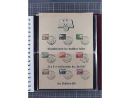1933/45, Propaganda Album mit 52 Gedenkblättern, mit vielen besseren und großformatigen Stücken, insgesamt gute Erhaltung (4 