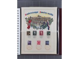 1933/45, Propaganda Album mit 52 Gedenkblättern, mit vielen besseren und großformatigen Stücken, insgesamt gute Erhaltung (4 