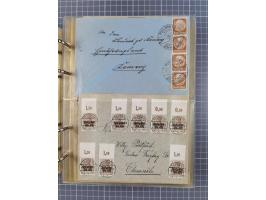 1903/80, &nbsp;Album mit 128 Mehrfachfrankaturen mit mindestens vier Marken, meistens aber mit mehr Marken (48 St. Ausland) d