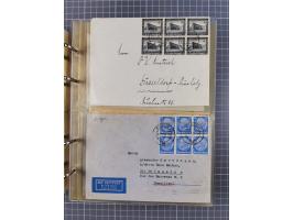 1903/80, &nbsp;Album mit 128 Mehrfachfrankaturen mit mindestens vier Marken, meistens aber mit mehr Marken (48 St. Ausland) d