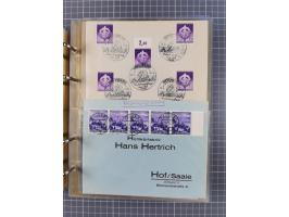 1903/80, &nbsp;Album mit 128 Mehrfachfrankaturen mit mindestens vier Marken, meistens aber mit mehr Marken (48 St. Ausland) d