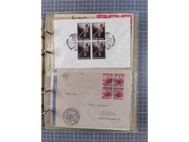 1903/80, &nbsp;Album mit 128 Mehrfachfrankaturen mit mindestens vier Marken, meistens aber mit mehr Marken (48 St. Ausland) d