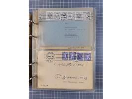 1903/80, &nbsp;Album mit 128 Mehrfachfrankaturen mit mindestens vier Marken, meistens aber mit mehr Marken (48 St. Ausland) d