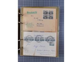 1903/80, &nbsp;Album mit 128 Mehrfachfrankaturen mit mindestens vier Marken, meistens aber mit mehr Marken (48 St. Ausland) d
