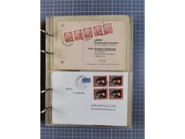 1903/80, &nbsp;Album mit 128 Mehrfachfrankaturen mit mindestens vier Marken, meistens aber mit mehr Marken (48 St. Ausland) d