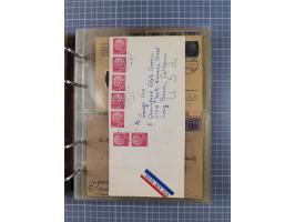 1903/80, &nbsp;Album mit 128 Mehrfachfrankaturen mit mindestens vier Marken, meistens aber mit mehr Marken (48 St. Ausland) d