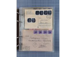 1903/80, &nbsp;Album mit 128 Mehrfachfrankaturen mit mindestens vier Marken, meistens aber mit mehr Marken (48 St. Ausland) d