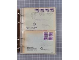 1903/80, &nbsp;Album mit 128 Mehrfachfrankaturen mit mindestens vier Marken, meistens aber mit mehr Marken (48 St. Ausland) d