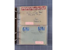 1903/80, &nbsp;Album mit 128 Mehrfachfrankaturen mit mindestens vier Marken, meistens aber mit mehr Marken (48 St. Ausland) d