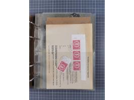 1903/80, &nbsp;Album mit 128 Mehrfachfrankaturen mit mindestens vier Marken, meistens aber mit mehr Marken (48 St. Ausland) d