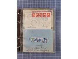 1903/80, &nbsp;Album mit 128 Mehrfachfrankaturen mit mindestens vier Marken, meistens aber mit mehr Marken (48 St. Ausland) d