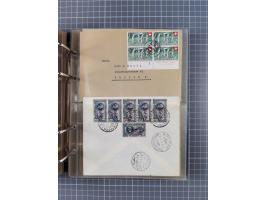 1903/80, &nbsp;Album mit 128 Mehrfachfrankaturen mit mindestens vier Marken, meistens aber mit mehr Marken (48 St. Ausland) d