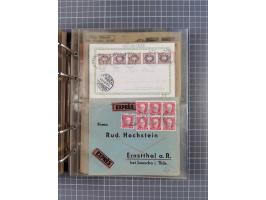 1903/80, &nbsp;Album mit 128 Mehrfachfrankaturen mit mindestens vier Marken, meistens aber mit mehr Marken (48 St. Ausland) d