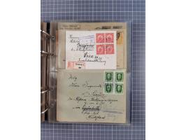 1903/80, &nbsp;Album mit 128 Mehrfachfrankaturen mit mindestens vier Marken, meistens aber mit mehr Marken (48 St. Ausland) d