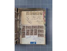 1903/80, &nbsp;Album mit 128 Mehrfachfrankaturen mit mindestens vier Marken, meistens aber mit mehr Marken (48 St. Ausland) d