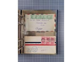 1903/80, &nbsp;Album mit 128 Mehrfachfrankaturen mit mindestens vier Marken, meistens aber mit mehr Marken (48 St. Ausland) d