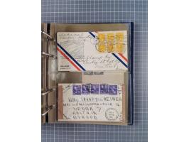 1903/80, &nbsp;Album mit 128 Mehrfachfrankaturen mit mindestens vier Marken, meistens aber mit mehr Marken (48 St. Ausland) d