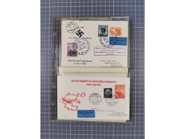 1910/45, Deutsche und internationale Flugpost, 2 Alben mit 430 Briefen, Karten, GZ, Ansichtskarten, dabei Deutsches Reich mit