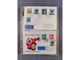 1910/45, Deutsche und internationale Flugpost, 2 Alben mit 430 Briefen, Karten, GZ, Ansichtskarten, dabei Deutsches Reich mit