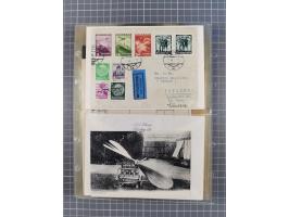 1910/45, Deutsche und internationale Flugpost, 2 Alben mit 430 Briefen, Karten, GZ, Ansichtskarten, dabei Deutsches Reich mit