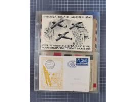 1910/45, Deutsche und internationale Flugpost, 2 Alben mit 430 Briefen, Karten, GZ, Ansichtskarten, dabei Deutsches Reich mit