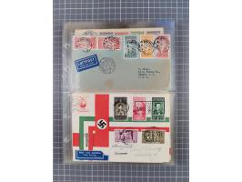 1910/45, Deutsche und internationale Flugpost, 2 Alben mit 430 Briefen, Karten, GZ, Ansichtskarten, dabei Deutsches Reich mit