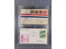 1910/45, Deutsche und internationale Flugpost, 2 Alben mit 430 Briefen, Karten, GZ, Ansichtskarten, dabei Deutsches Reich mit