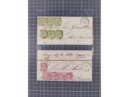 1870/71, 2 Briefe mit Mehrfachfrankaturen. 1 Brief von Neustettin 11.11.71 nach Mark Friedland mit 6 x 1/3 Groschen Mi. Nr. 1