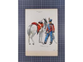 1820/90(ca.), 19. Jahrhundert, 47 Lithografien und Tuschzeichnungen von Militärs und Uniformen, dabei Preußische, Sächsische 