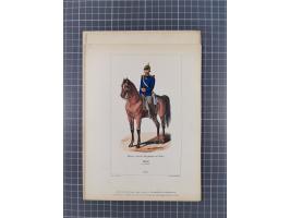 1820/90(ca.), 19. Jahrhundert, 47 Lithografien und Tuschzeichnungen von Militärs und Uniformen, dabei Preußische, Sächsische 