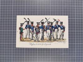 1820/90(ca.), 19. Jahrhundert, 47 Lithografien und Tuschzeichnungen von Militärs und Uniformen, dabei Preußische, Sächsische 