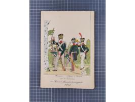 1820/90(ca.), 19. Jahrhundert, 47 Lithografien und Tuschzeichnungen von Militärs und Uniformen, dabei Preußische, Sächsische 